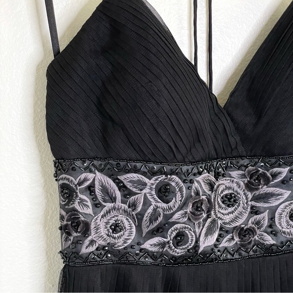 Sue Wong Nocturne Vintage 90s Embroidered Bead Detail Fairy Goth Halter Dress 6 - Picture 7 of 16